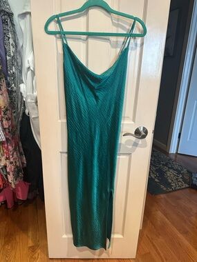 J for Justify Teal Satin Slip Dress